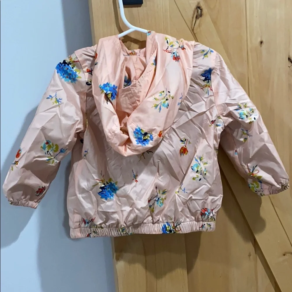 Peach Floral babyGap windbreaker hooded zip up